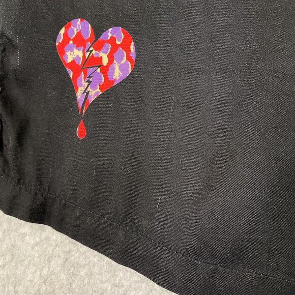 AllSaints Shirt Mens XS Black Ikuma Breakup Short Sleeve Camp All Over Print - Picture 8 of 10